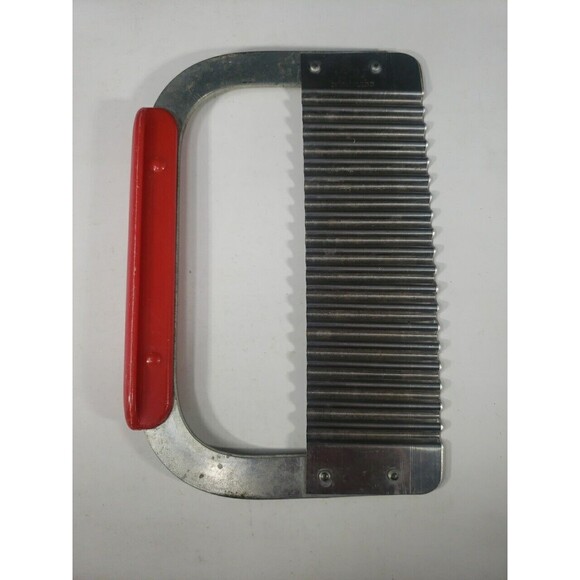 Vintage Huot Serrater Meat Tenderizer Red Plastic Handle Stainless Steel USA MCM - Picture 4 of 11